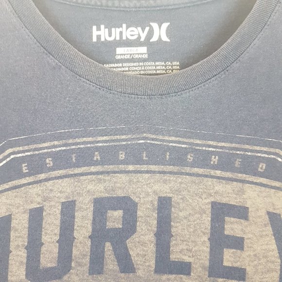 HURLEY Graphic Tee Shirt Large US L Blue Skull Indigenous Headdress Est 1999 - Picture 3 of 11